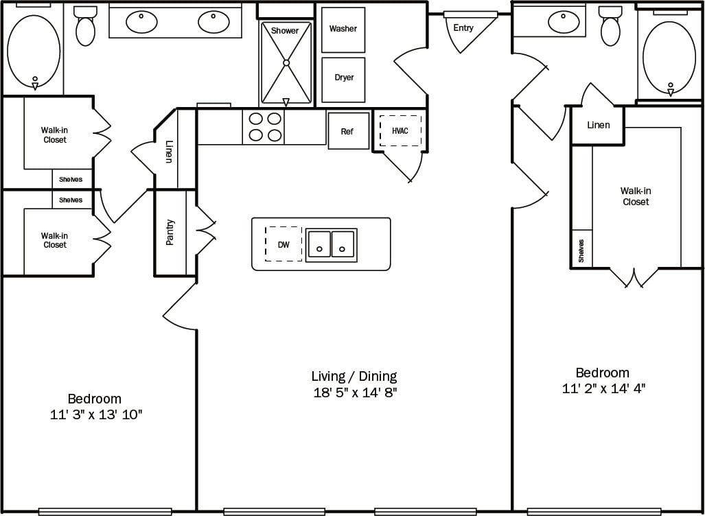 Floor plan layout diagram for 2H